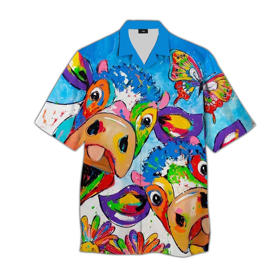 Colorful Cow Hawaiian Shirt Pre13335, Hawaiian shirt, beach shorts, One-Piece Swimsuit, Polo shirt, funny shirts, gift shirts, Graphic Tee