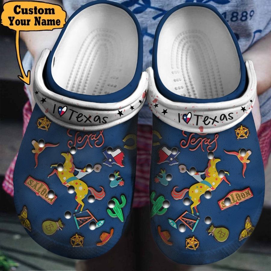 Colorful Crocs - I Love Texas Clogs Shoes