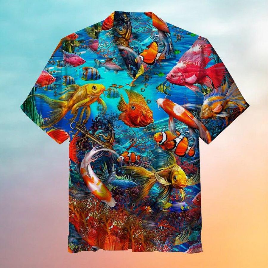 Colorful Fishes Hawaiian Shirt Pre11185, Hawaiian shirt, beach shorts, One-Piece Swimsuit, Polo shirt, funny shirts, gift shirts, Graphic Tee