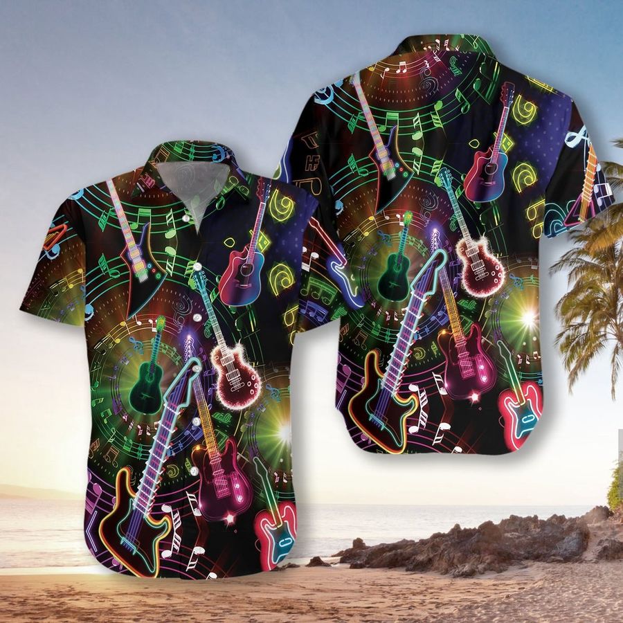 Colorful Guitars Hawaiian Shirt Pre11021, Hawaiian shirt, beach shorts, One-Piece Swimsuit, Polo shirt, funny shirts, gift shirts, Graphic Tee