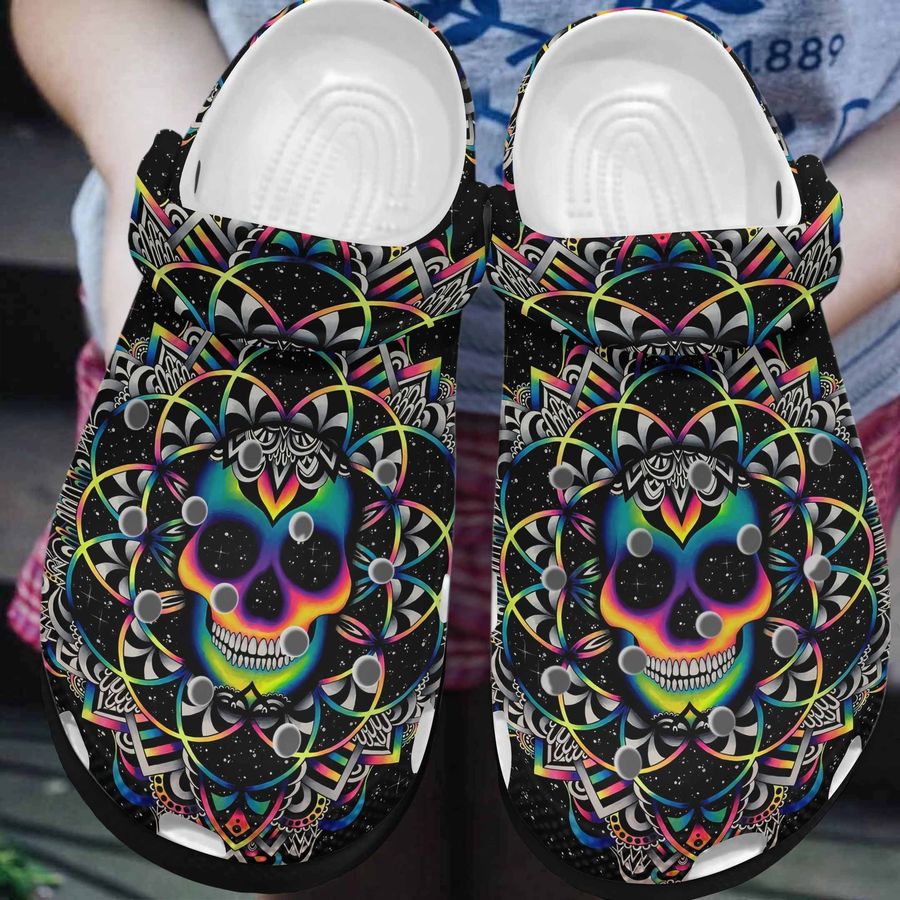 Colorfull Skull Crocs Shoes Crocbland Clog Gifts For Men Women