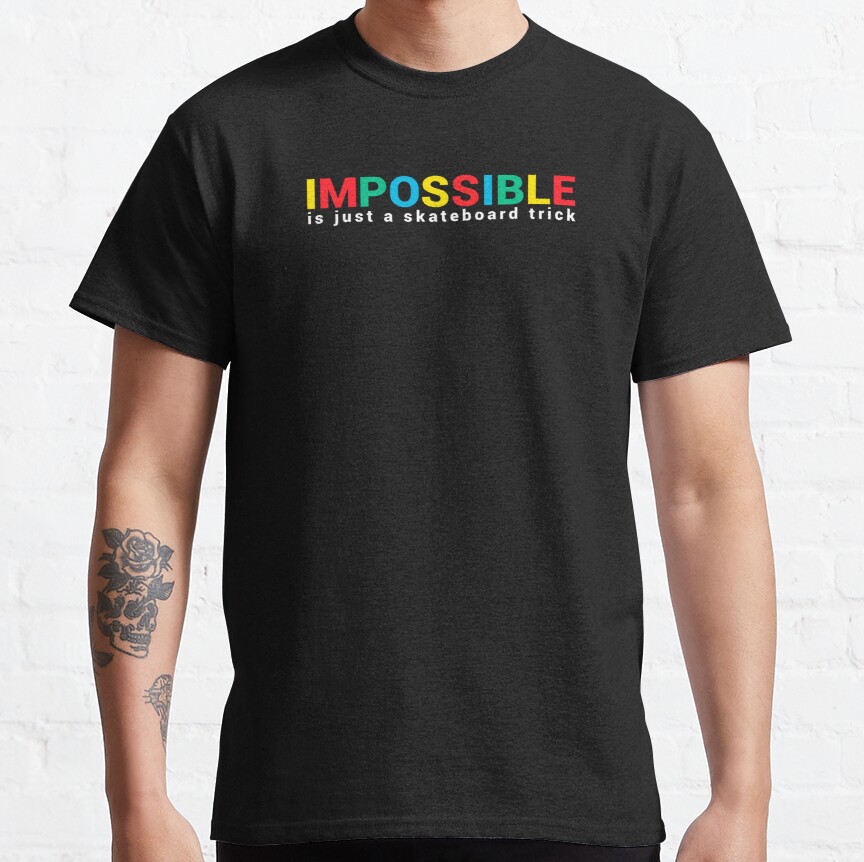 COLOURFUL VINTAGE SKATE IMPOSSIBLE TRICK Classic T-Shirt