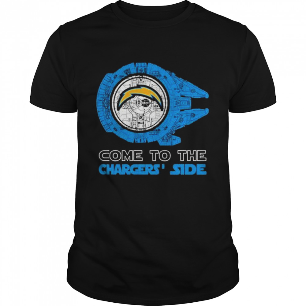 Come To The Los Angeles Chargers’ Side Star Wars Millennium Falcon Shirt, Tshirt, Hoodie, Sweatshirt, Long Sleeve, Youth, funny shirts, gift shirts