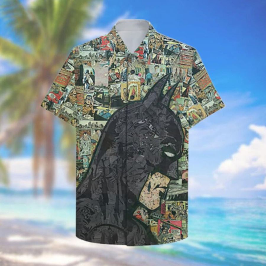 Comic Batman Black Portrait Hawaiian Hawaiian Shirt