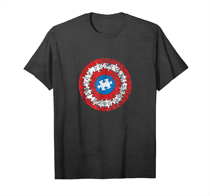 Cool Autistic Superhero Shield Autism Awareness Puzzle T Shirt Unisex T-Shirt