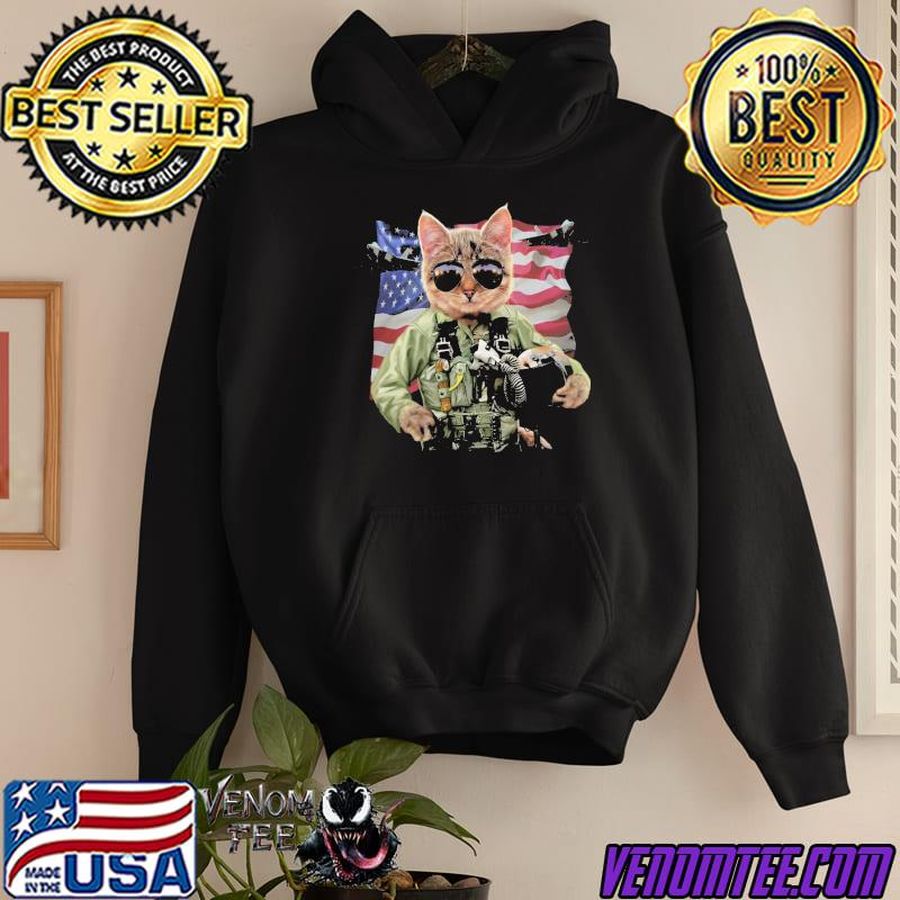 Cool cat impersonate united states air force pilot flag shirt
