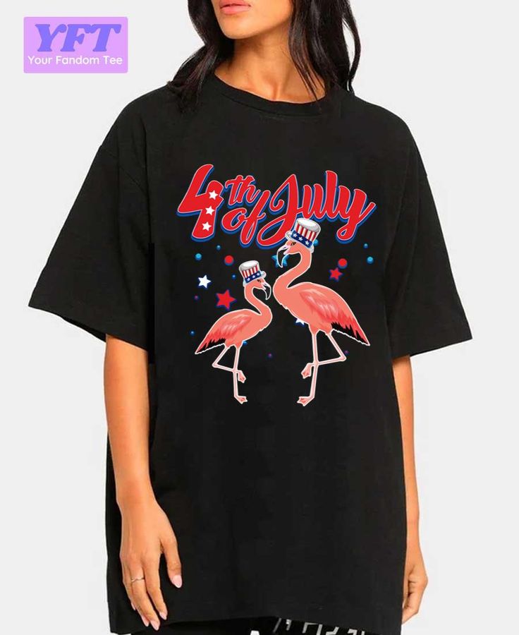 Cool Flamingo 4th Of July Unisex T-Shirt