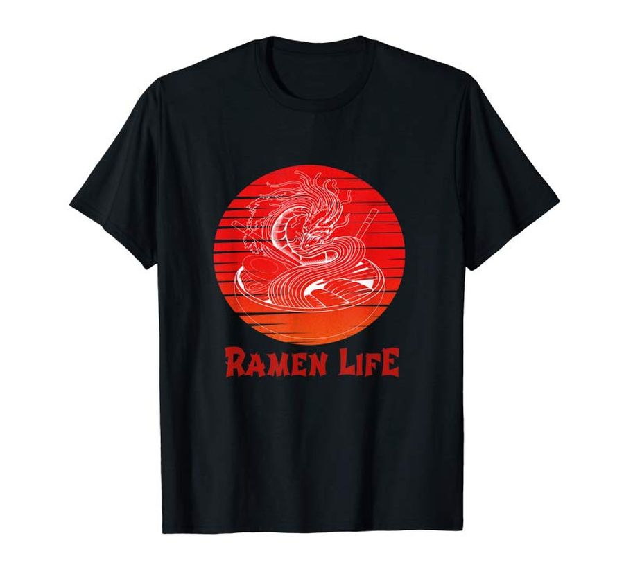 Cool Kawaii Ramen T-Shirt Funny Japanese Asian Noodles Dragon Tee