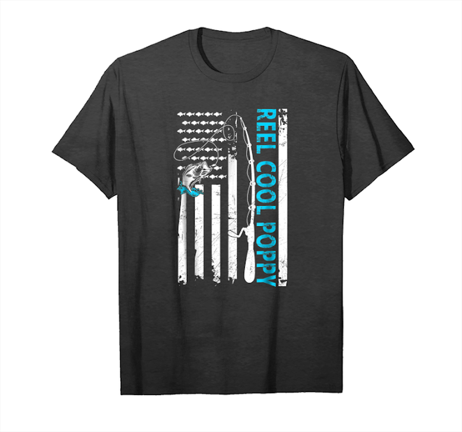 Cool Mens Reel Cool Poppy Fishing T Shirt American Flag Birthday Gifts Unisex T-Shirt.png