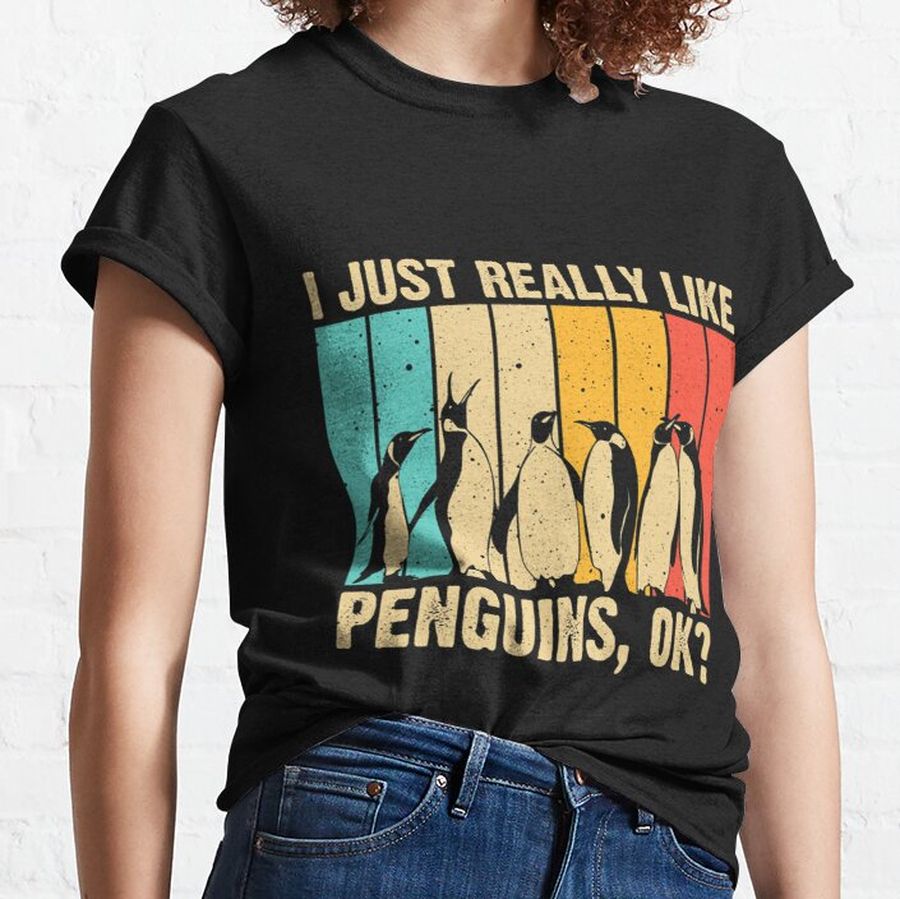 Cool Penguin Art For Men Women Kids Bird Penguin Lovers Classic T-Shirt