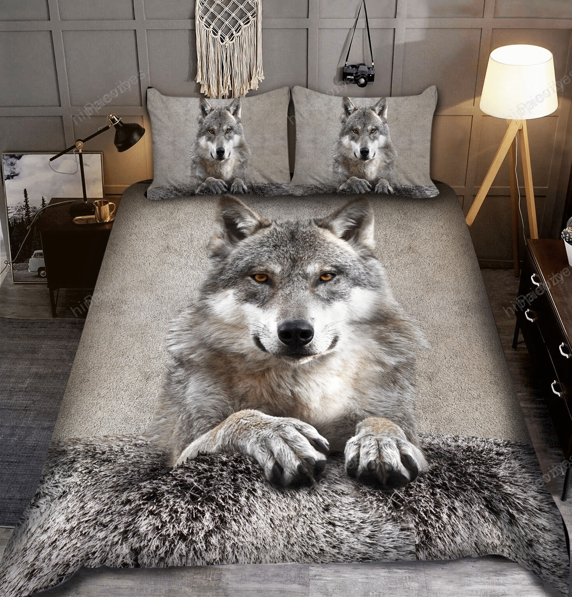Cool Wolf Grey Bedding Set