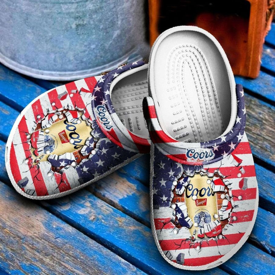 Coors Banquet Beer Usa Flag Crocs Crocband Clog Comfortable Water Shoes