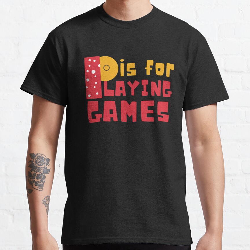 Copy of P is for Playing Games Red and Yellow Design Classic T-Shirt