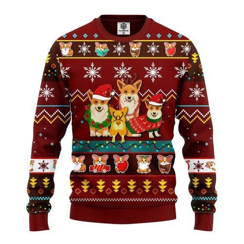 Corgi Cute Ugly Christmas Sweater All Over Print Sweatshirt Ugly