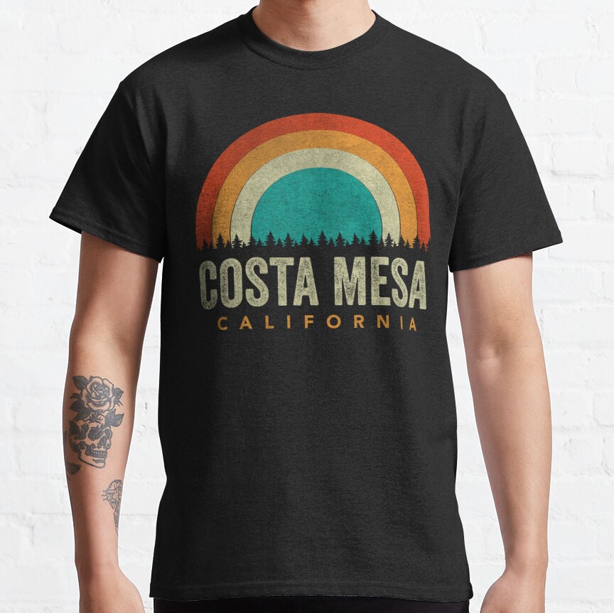 Costa Mesa California Summer Sunset Retro Design Forest Sarcastic Sarcasm Lovers Classic T-Shirt