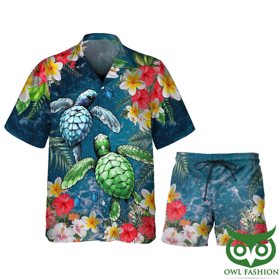 Couple Turtle – Ocean 3D Hawaiian Men's Shirt