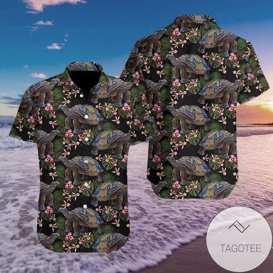 Cover Your Body With Amazing Ancient Turtle Embroidery Pattern Hawaiian Aloha Shirts Fantastic 89h