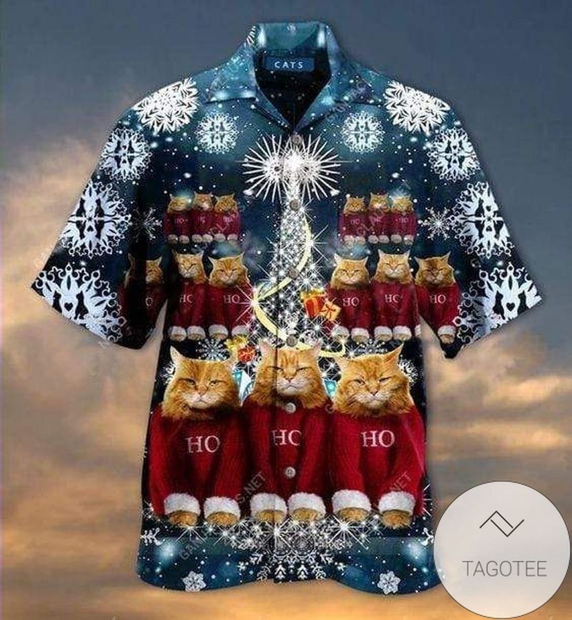 Cover Your Body With Amazing Hawaiian Aloha Shirts Chritsmas Cat Ho Ho Ho