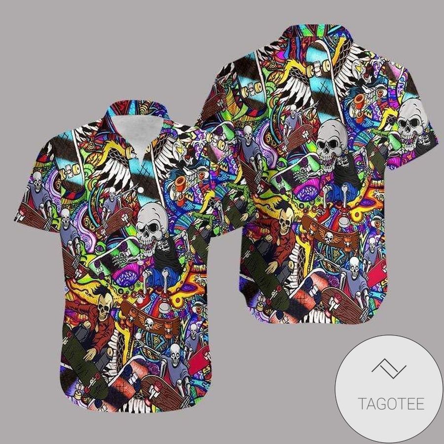 Cover Your Body With Amazing Hippie Skull Skating Hawaiian Aloha Shirts 101220dh