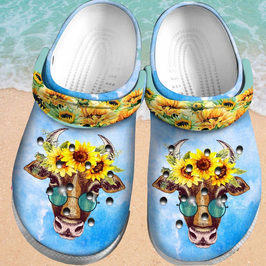 Cow Sunflower Crocband Crocs Clog Shoes