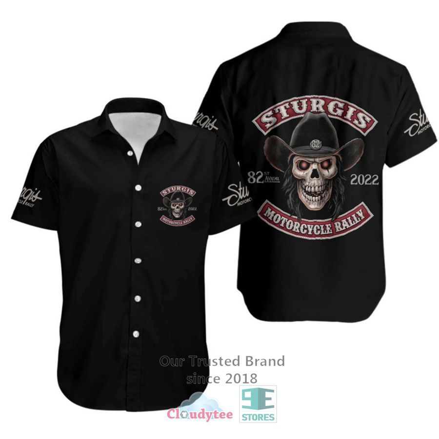 Cowboy Skull 2022 Sturgis Motorcycle Rally 82nd Anniversary Hawaiian Shirt – LIMITED EDITION