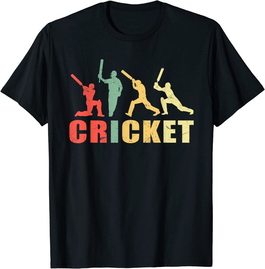 Cricket Retro Vintage Colours Cricket Players