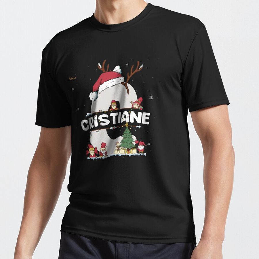 Cristiane Christmas - Cristiane Name funny Xmas Active T-Shirt