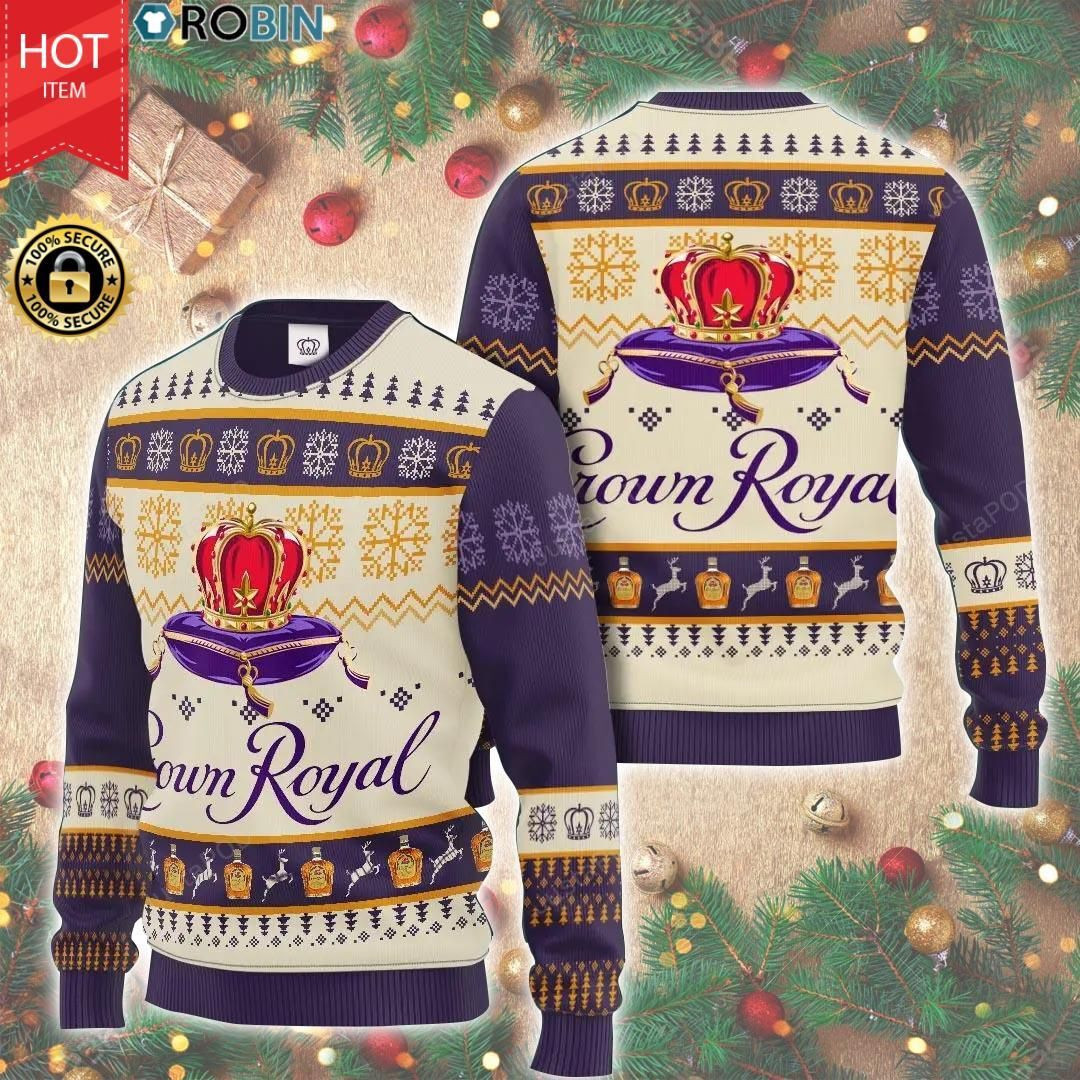 Crown Royal Whisky Ugly Christmas Sweater All Over Print Sweatshirt