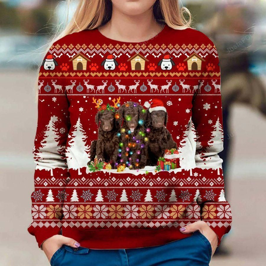 Curly Coated Retriever Ugly Sweater Ugly Sweater Christmas Sweaters Hoodie