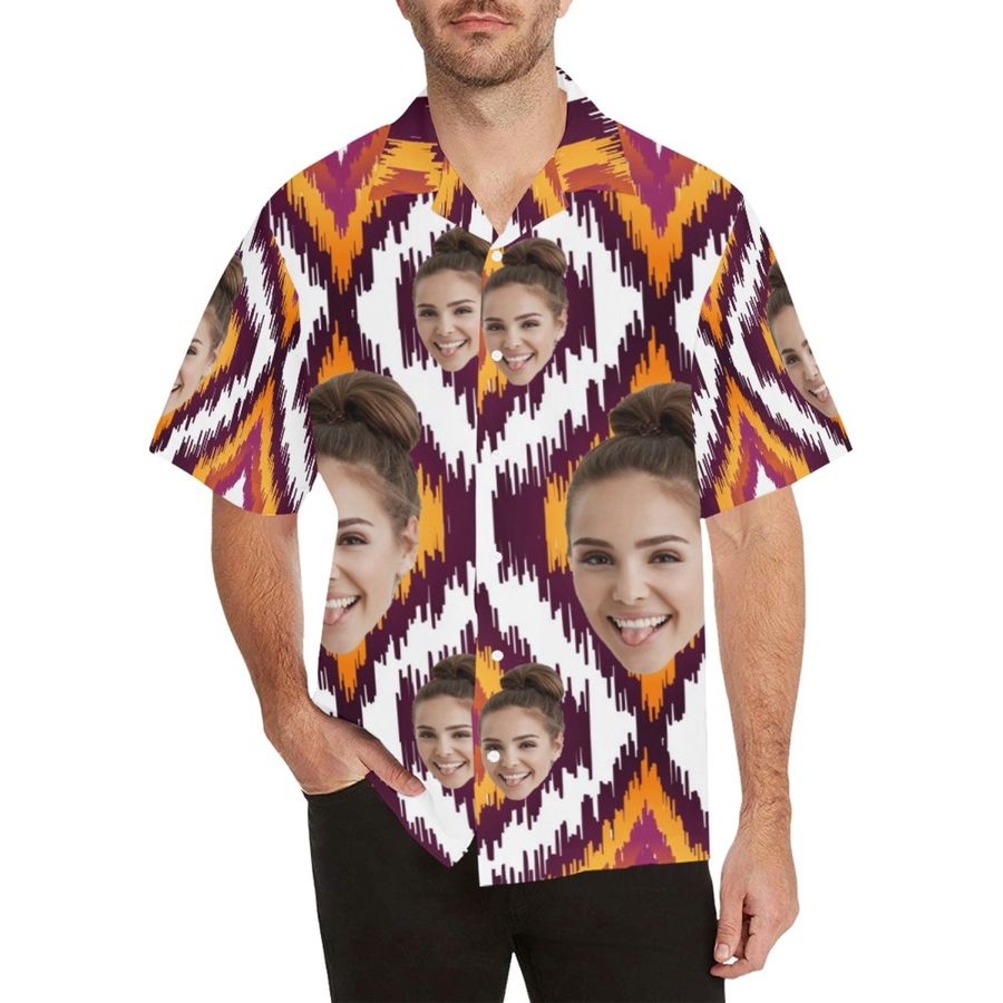 Custom Face Hawaiian Shirt Men's Hawaiian Shirt Button Downs Shirt Man Customize Shirt Gift for Him Vacation Party Summer Hawaiian shirt
