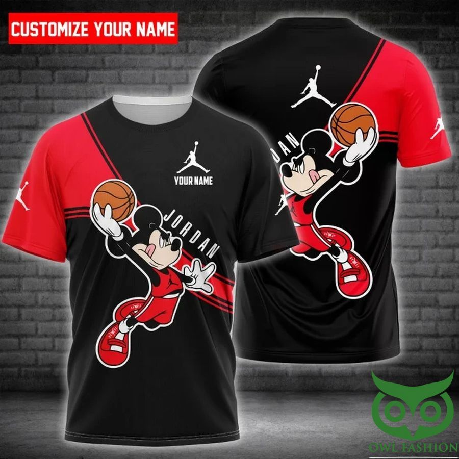 Custom Name Luxury Nike Jordan Mickey 3D T-shirt
