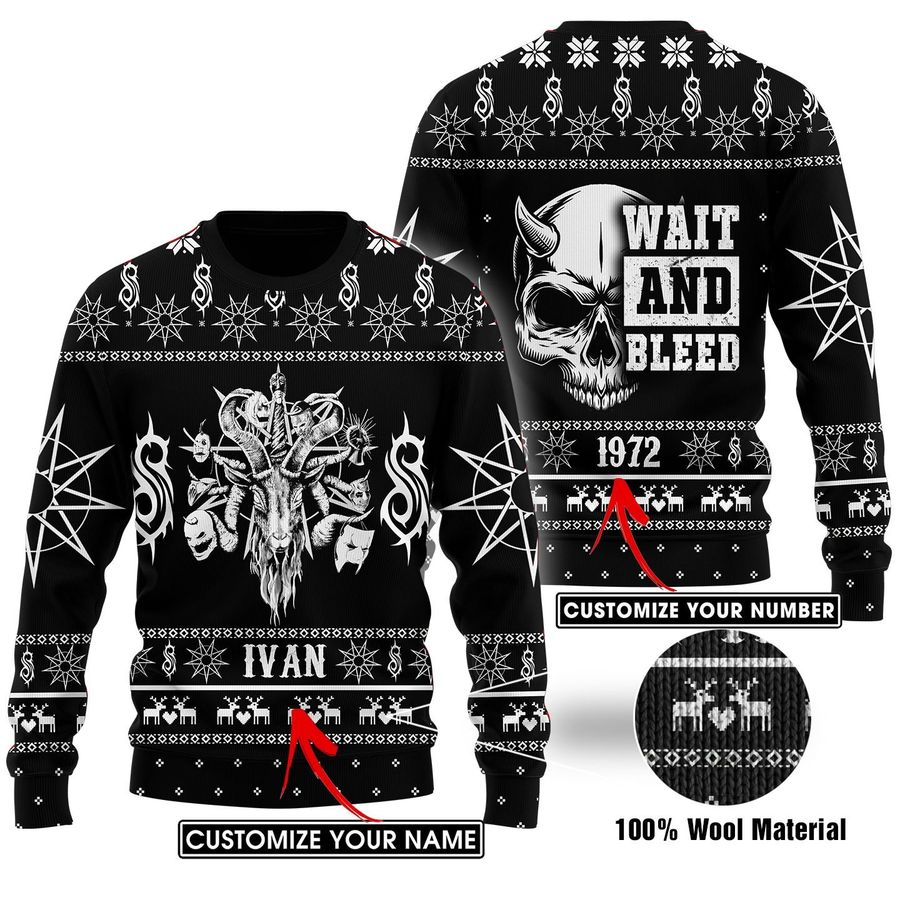 Custom Name Number Slipknot wait and bleed Ugly SWEATER