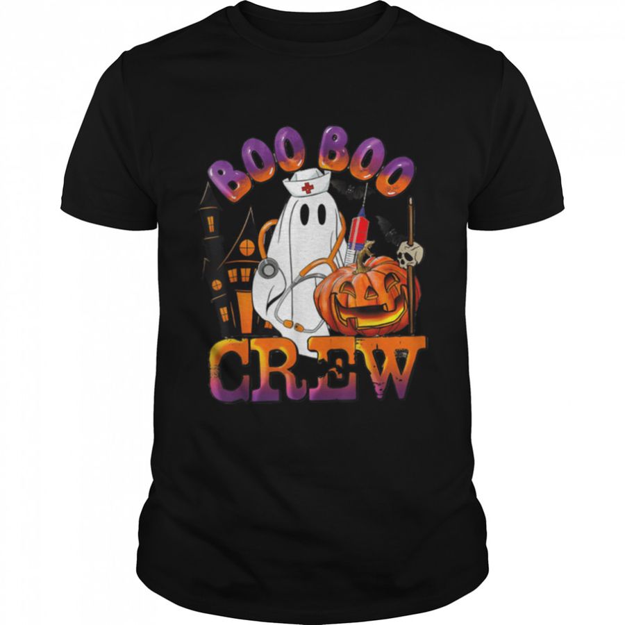 Cute Ghost RN Nurse Halloween Costume Shirts, Boo Boo Crew T-Shirt B0B9SST77P