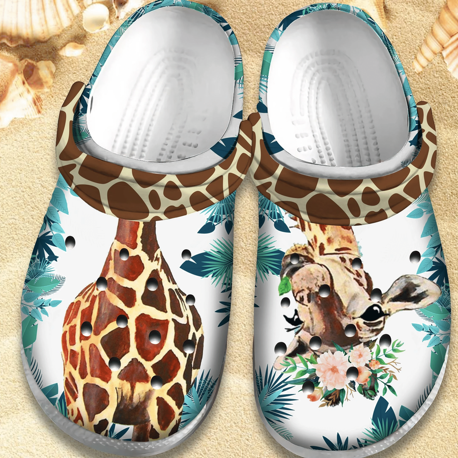 Cute Giraffe Crocs Shoes - Funny Animal Crocs Crocbland Clog Birthday Gift For Woman Man Boy Girl.png