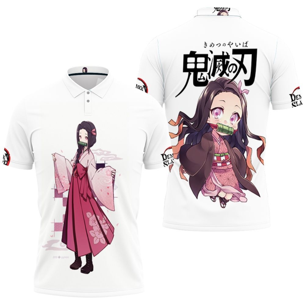 Cute Kamado Nezuko Kimetsu No Yaiba Polo Shirt All Over Print Shirt 3d T-shirt