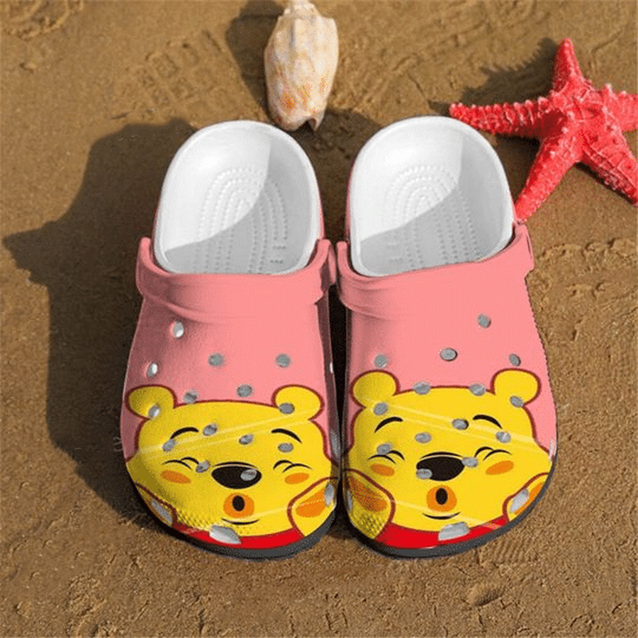Cute Pooh Bear Winnie-The-Pooh Rubber Crocs Crocband Clogs, Comfy Footwear.png