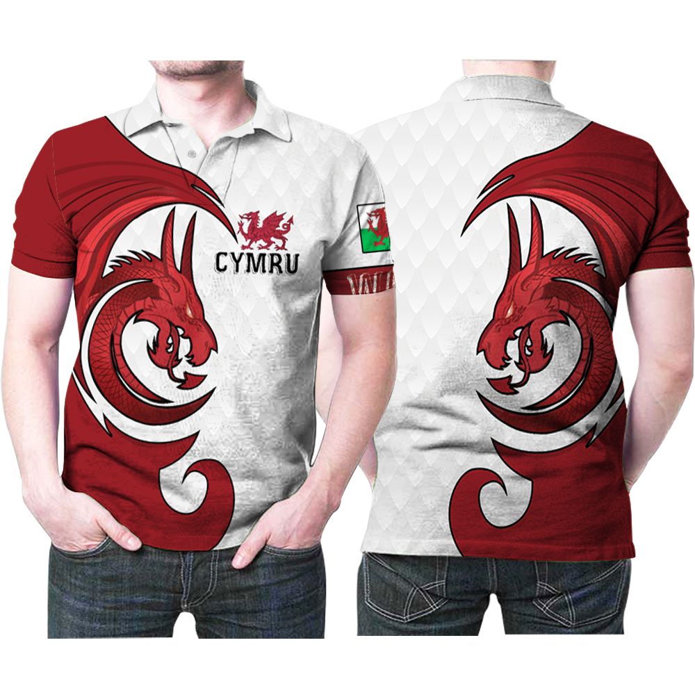 Cymru Wales Red Dragon Logo Pattern 3d Designed For Wales Fans Wales Lovers Polo Shirt All Over Print Shirt 3d T-shirt