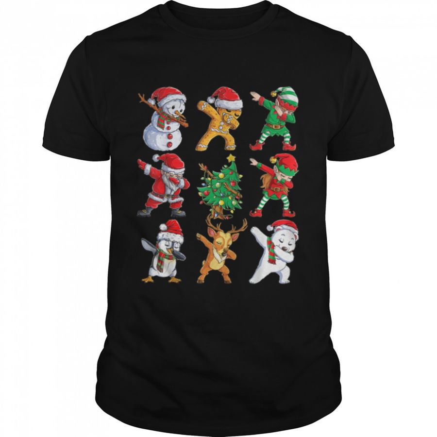 Dabbing Santa Elf Friends Christmas Boys Girls Men Xmas Dab T-Shirt B09MQZQPBJ
