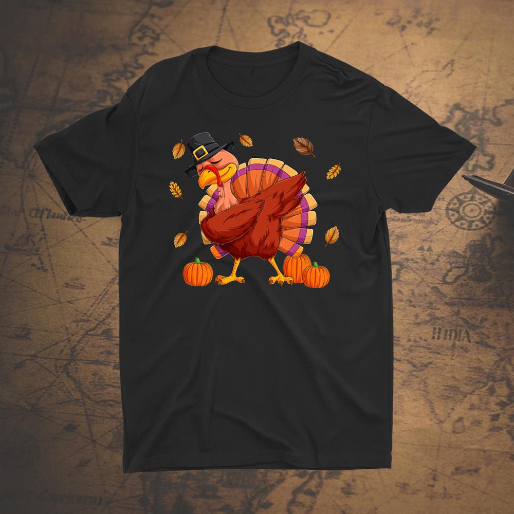Dabbing Turkey Pilgrim Thanksgiving Day Shirt