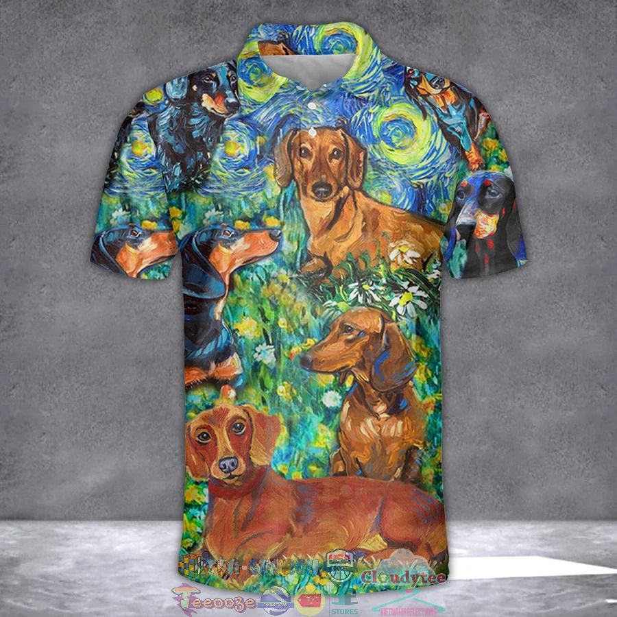 Dachshund Art Starry Night Hawaiian Shirt – Saleoff