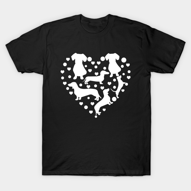 dachshund dog lovers heart silhouette gifts T-shirt, Hoodie, SweatShirt, Long Sleeve