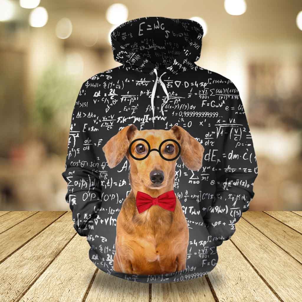 dachshund loves math 3d AOP Hoodie and Sweatshirt