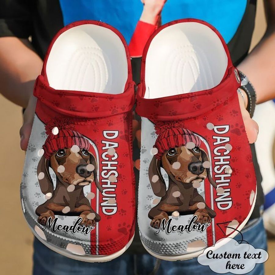 Dachshund Personalized Red Sku 737 Crocs Clog Shoes