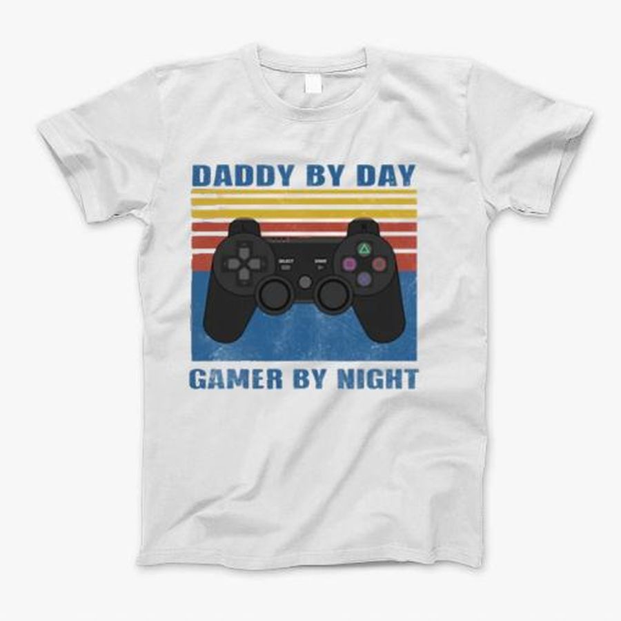 Daddy By Day Gamer By Night T-Shirt, Tshirt, Hoodie, Sweatshirt, Long Sleeve, Youth, Personalized shirt, funny shirts, gift shirts, Graphic Tee
