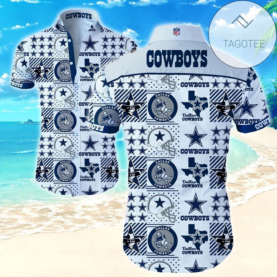 Dallas Cowboys Authentic Hawaiian Shirt 2022s Aloha Shirts Summer Button Up Shirt For Men Beach Wear Short Sleeve Authentic Hawaiian Shirt 2022