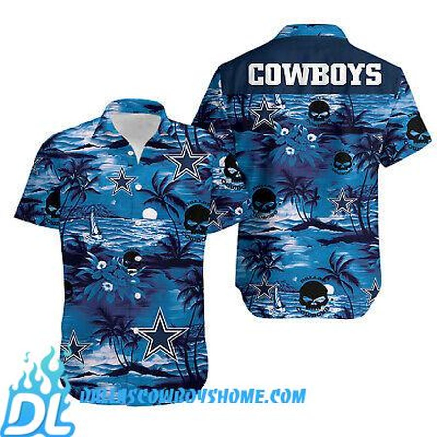 Dallas Cowboys Hawaiian Shirt Skull