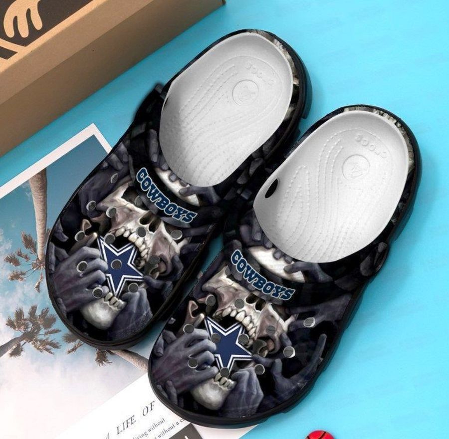 Dallas Cowboys Skull NFL gift for fan Rubber Crocs Crocband Clogs, Comfy Footwear TL97