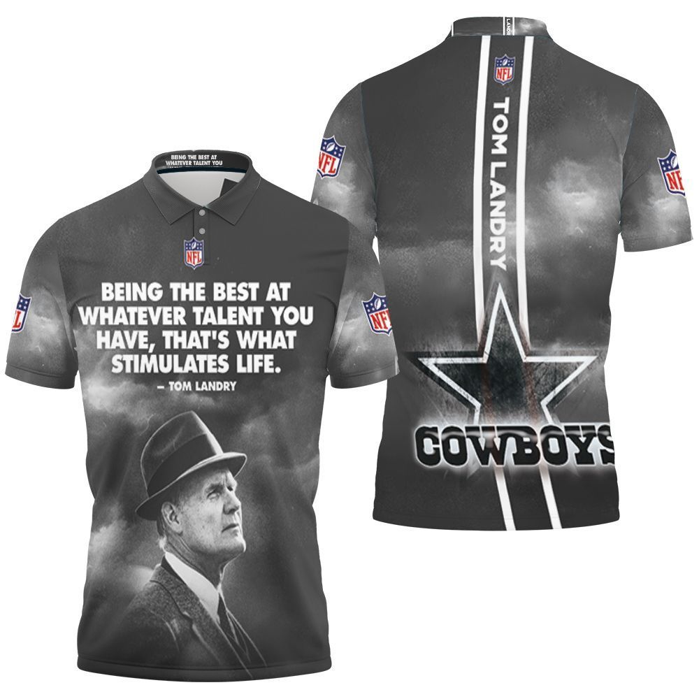 Dallas Cowboys Tom Landry Quote 3d Polo Shirt Jersey All Over Print Shirt 3d T-shirt