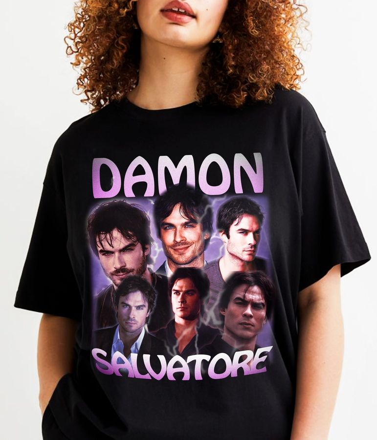 Damon Salvatore Lam3 The Vampire Diaries Ian Somerhalder Tv Series Retro Graphic Unisex T-Shirt