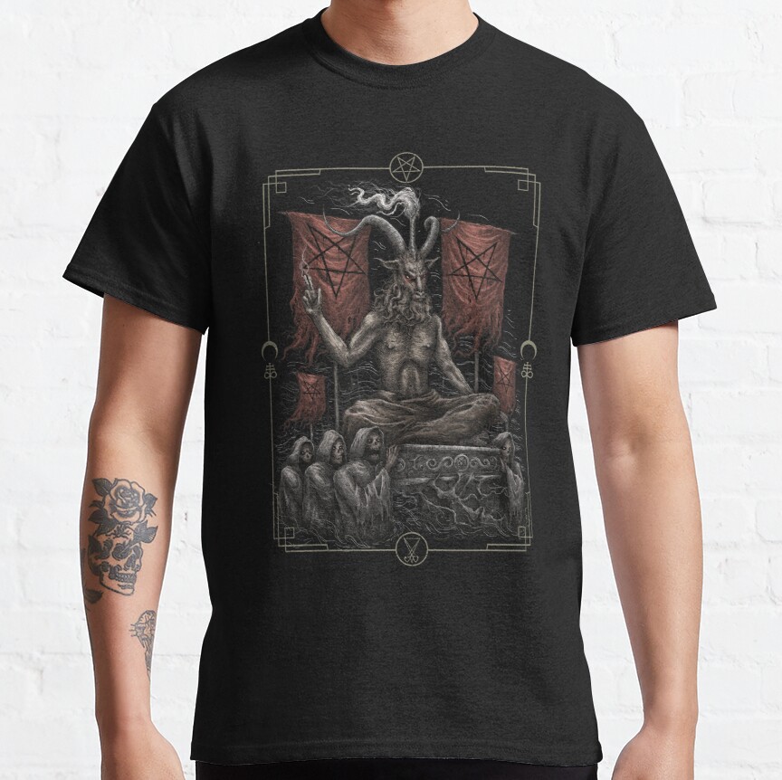 Dark 666 Satanic Baphomet Goat Classic T-Shirt